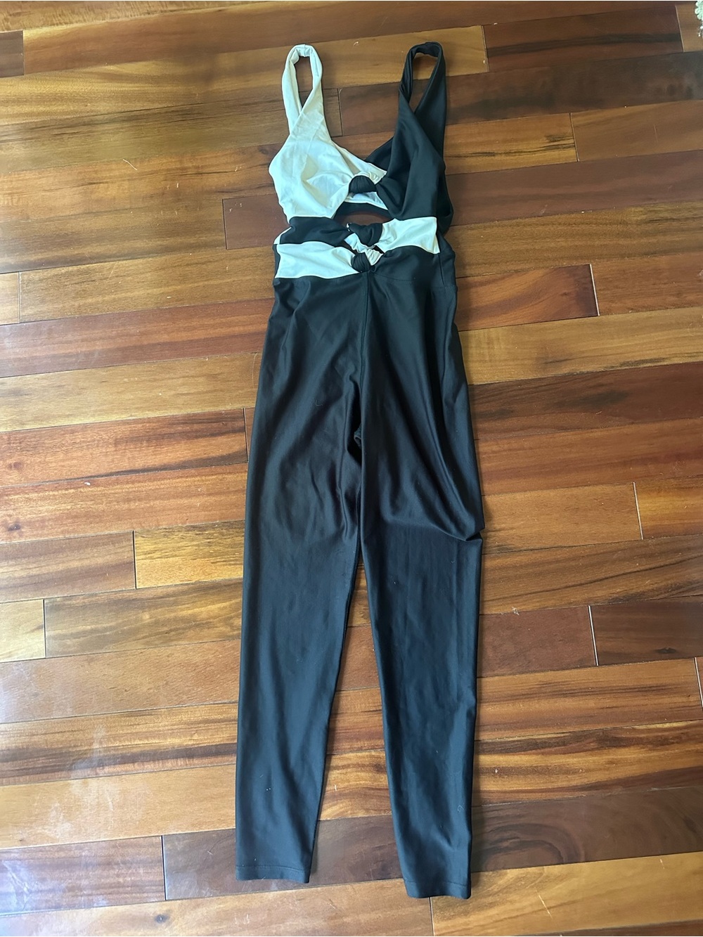 Beach Riot Black & Cream Cutout Detail Jumpsuit
